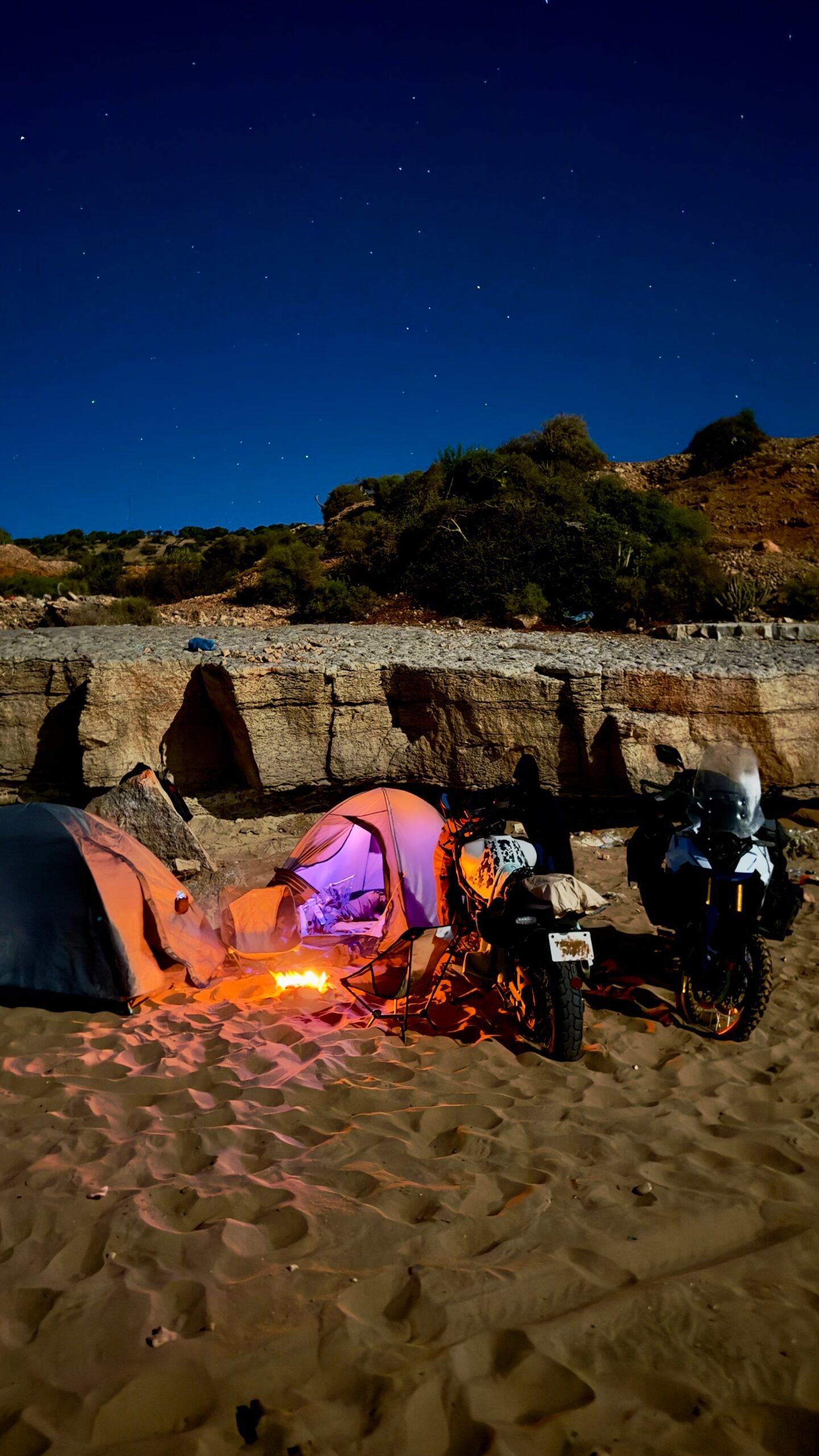 Multi-day motorcycle tour and camping adventure in Morocco
